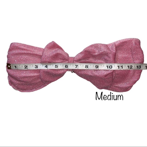 New! Parisian Princess Pink Bikini Set Bandeau Swimsuit Set, Vintage-Style S M - Picture 5 of 11